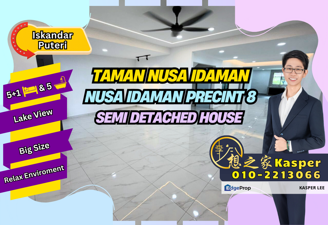 Taman Nusa Idaman Nusa Idaman Precint 8 Iskandar Puteri Semi Detached House With Lake View Nice Environment, Johor, Nusajaya