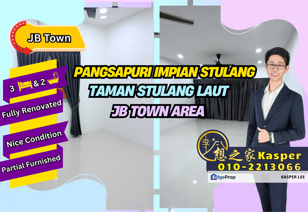 Pangsapuri Impian Stulang JB Town Flat For Rent Fully Renovated Nice Location Partial Furnished, Johor, Johor Bahru
