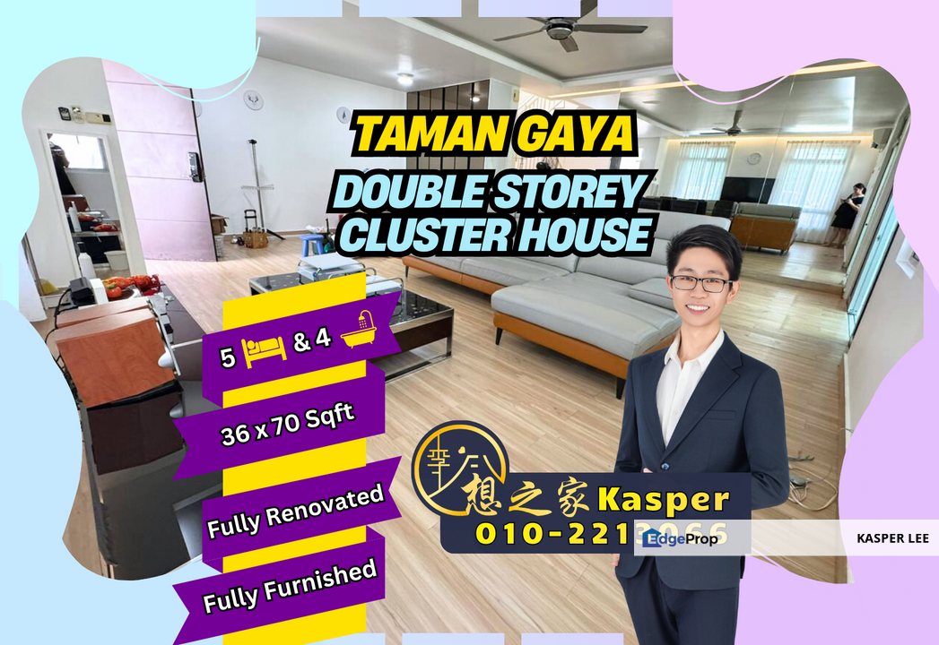 Taman Gaya Double Storey Clusters House For Rent Fully Furnished Fully Renovated Nice Condition, Johor, Ulu Tiram