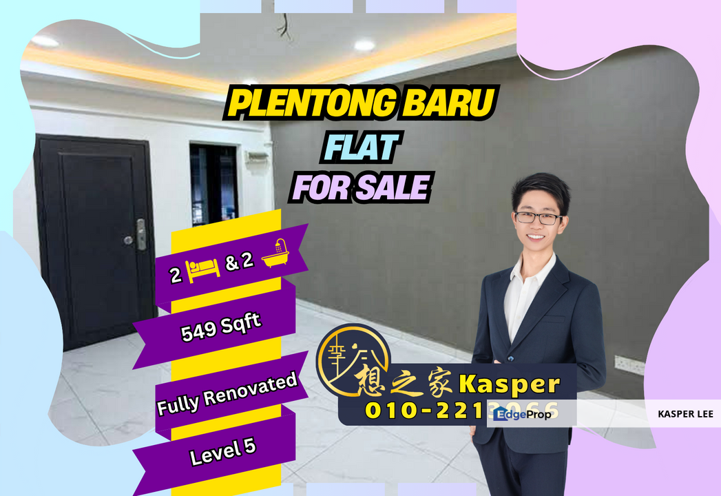 Jalan Daisi @ Plentong Low Cost Flat For Sale 2 Bedroom Fully Renovated, Johor, Plentong