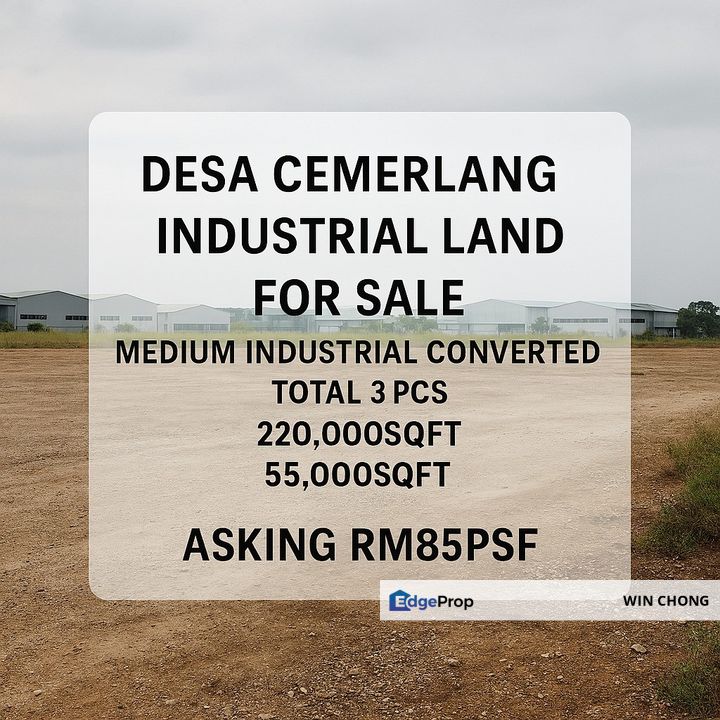 Desa Cemerlang Converted Medium Industrial Land – 3 Parcels for Sale at RM85 psf, Johor, Ulu Tiram