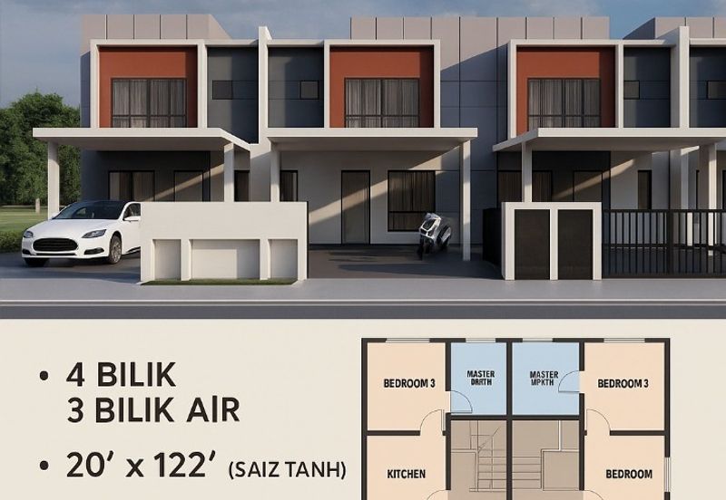 Rumah Baru 4 Bilik Shah Alam – Cashback + Free Legal Fees