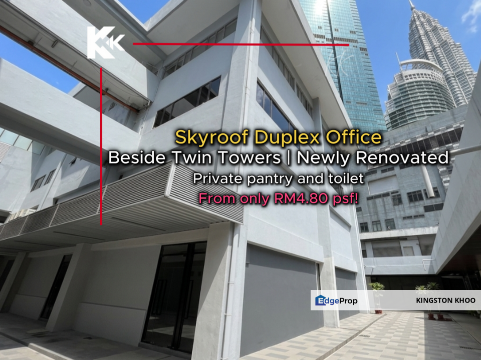 Duplex Skyroof Beside Twin Towers – Premium Office from RM4.80 psf- Wisma Central, Kuala Lumpur, KLCC