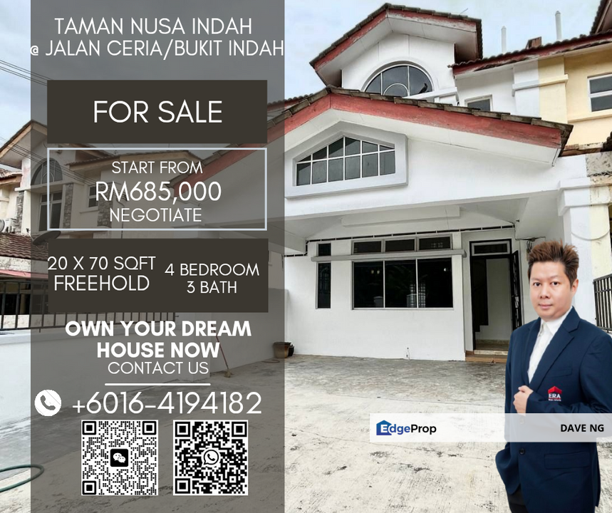 Taman Nusa Indah Double Storey End Lot, Johor, Nusajaya