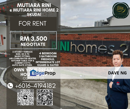 TAMAN MUTIARA RINI HOME 2 for Rental @RM3,500 By DAVE NG | EdgeProp.my