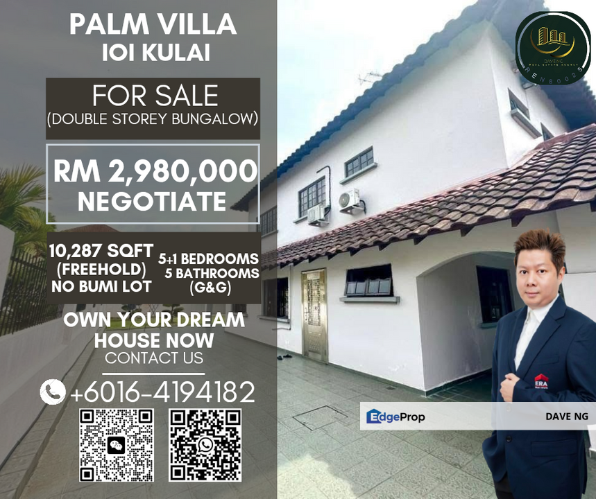 IOI Kulai Palm Villa Gate A  (Double Storey Bungalow), Johor, Kulai
