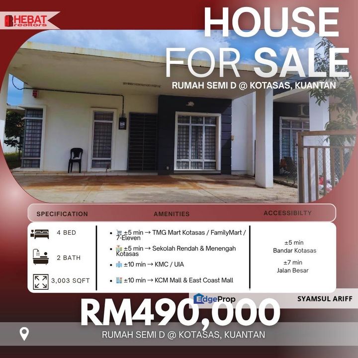 Rumag Semi D Kotasas Kuantan, Pahang, Kuantan