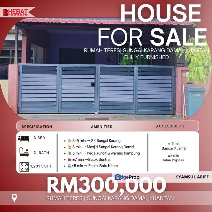 Rumah Sungai Karang Kuantan, Pahang, Kuantan