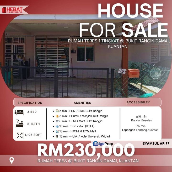 Rumah Murah Dekat Bandar Kuantan, Pahang, Kuantan