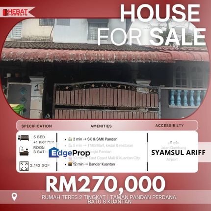 Rumah Corner Lot Taman Pandan Perdana Kuantan, Pahang, Kuantan