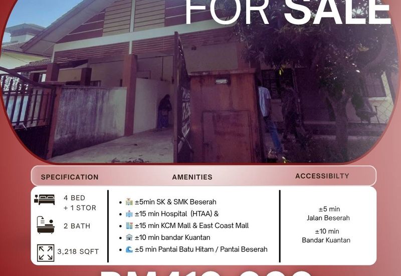 Rumad Ada Tanah Freehold Berserah Kuantan