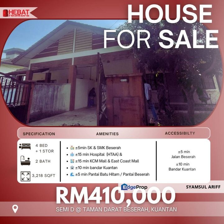 Rumah Taman Darat Berserah Kuantan, Pahang, Kuantan