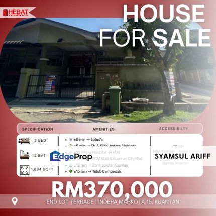 Rumah Hujung Indera Mahkota Kuantan, Pahang, Kuantan