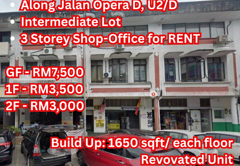 3 Storey Shop for Rent! Taman TTDI Jaya, Shah Alam
