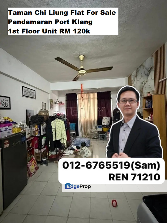 Pandamaran Port Klang Taman Chi Liung Flat For Sale 1st Floor Unit, Selangor, Klang