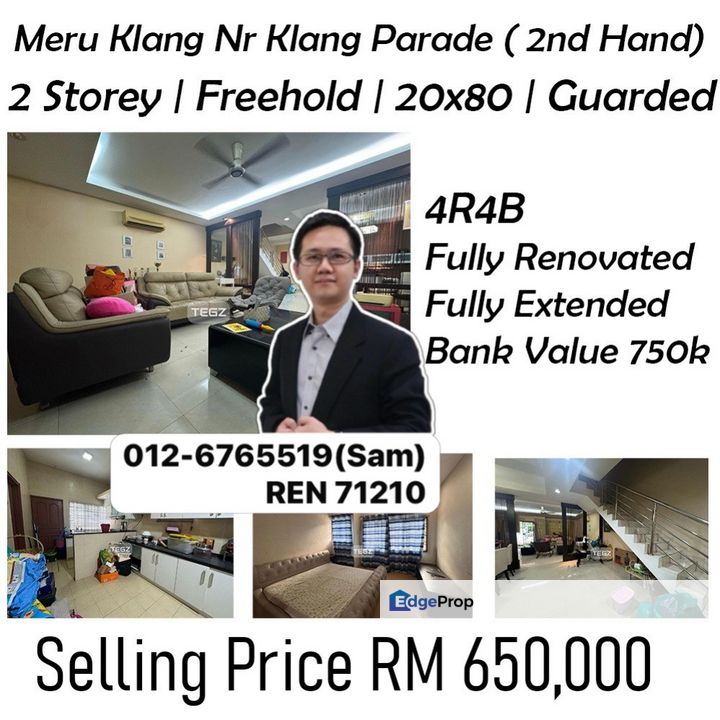 Meru Klang Parade Double Storey Terrace House For Sale Below Bank Value, Selangor, Klang