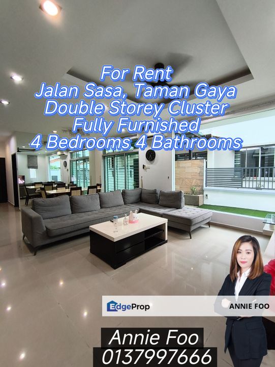 Jalan Sasa Taman Gaya Double Storey Cluster Fully Furnished, Johor, Ulu Tiram