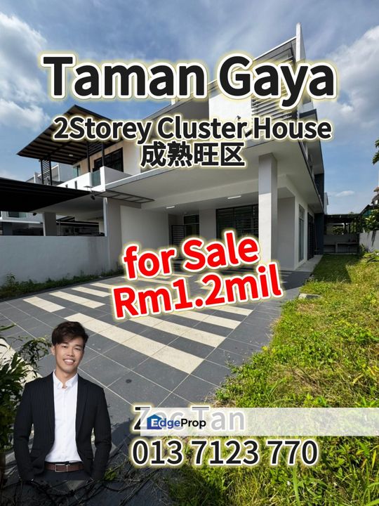 Taman Gaya 2Storey Cluster House for Sale‼️, Johor, Ulu Tiram