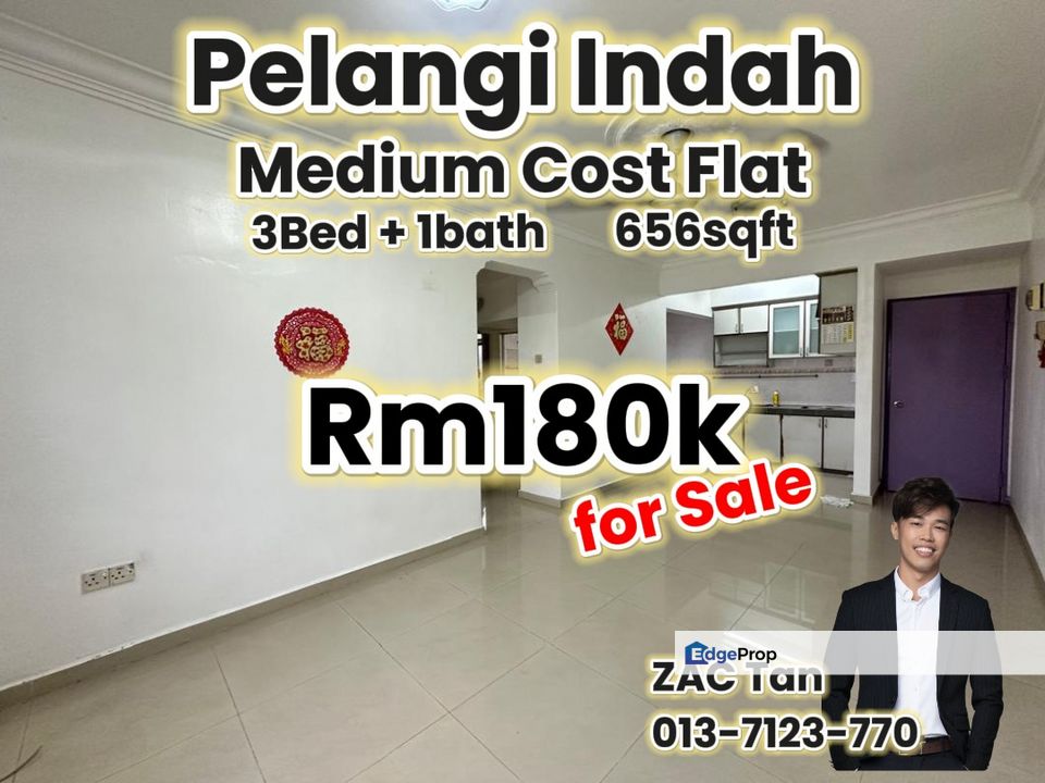 Pelangi Indah Medium Cost Flat for Sale‼️, Johor, Ulu Tiram