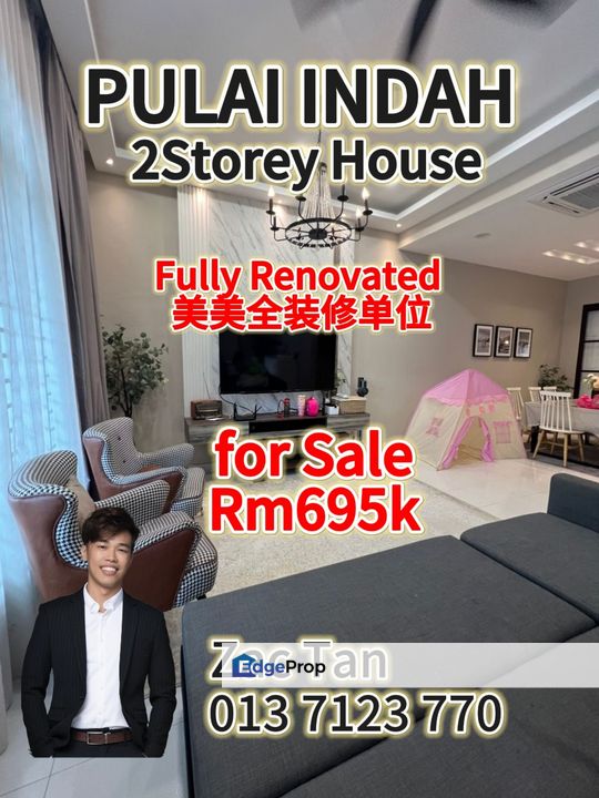 Pulai Indah 2Storey House for Sale‼️Fully Renovated‼️, Johor, Kangkar Pulai
