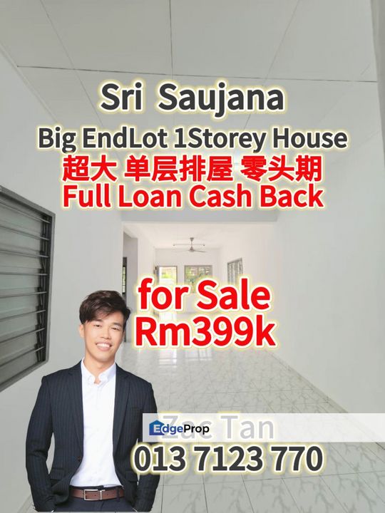 Big End Lot Sri Saujana 1Storey House for Sale‼️, Johor, Kota Tinggi