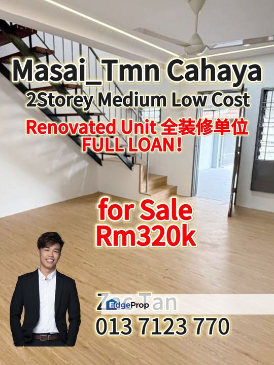 Taman Cahaya Masai 2Storey Medium Low cost house for Sale‼️, Johor, Pasir Gudang