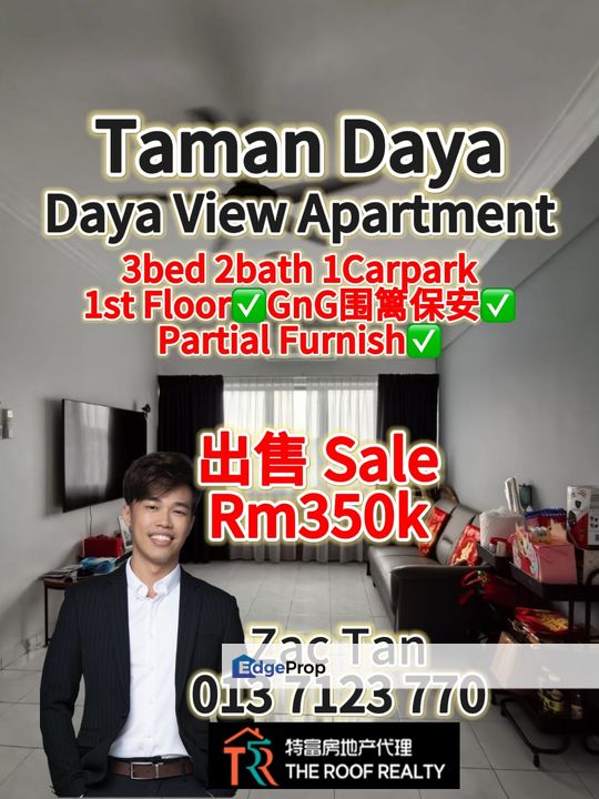 Taman Daya Apartment for Sale‼️, Johor, Johor Bahru