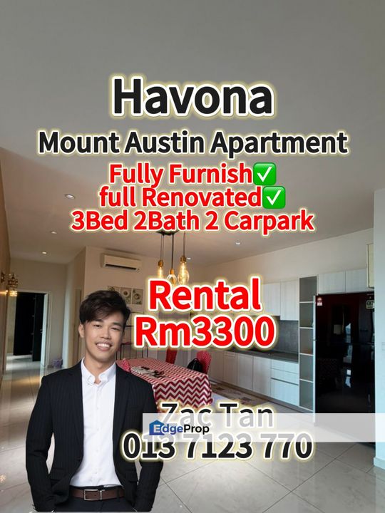 Havona Mount Austin Apartment for RENT‼️, Johor, Johor Bahru