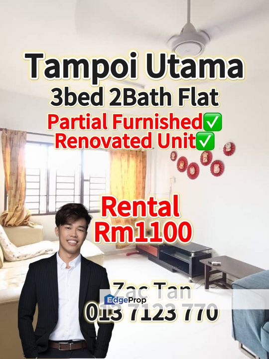 Tampoi Utama Flat for Rent‼️, Johor, Tampoi