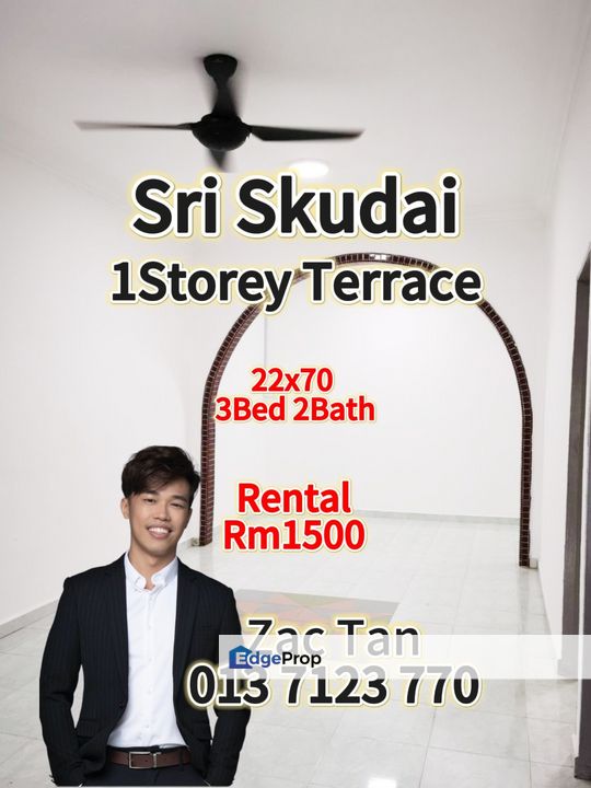 Sri Skudai 1Storey Terrace for Rent ‼️, Johor, Skudai