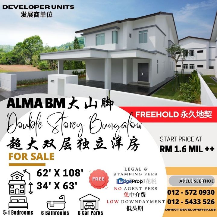 Taman Desa Impian New Big Double Storey Bungalow house for Sale at Alma Bukit Mertajam, Penang, Alma