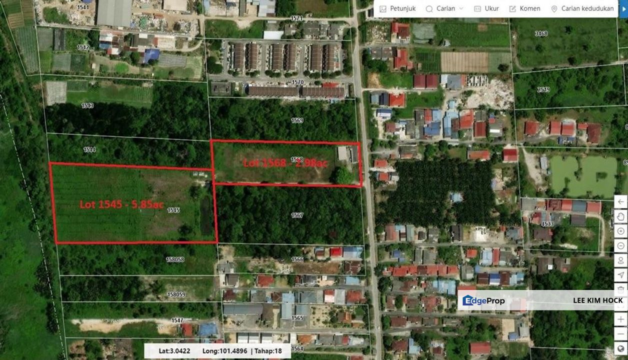 2 Plots Of 8.85 acres Freehold Agriculture Land In Jalan Sungai Kandis, Shah Alam For Sale , Selangor, Shah Alam
