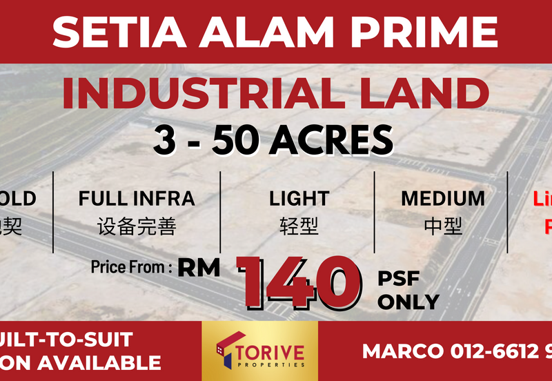 [ Limited Plots - Selling Fast ] Setia Alam Prime Industrial Park @ Setia Alam, Klang, Shah Alam