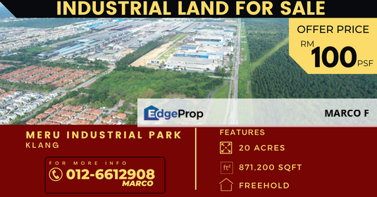 [ 20 ACRES LAND FOR SALE ] Setia Alam, Meru, Kapar, Klang, Shah Alam, Selangor, Klang