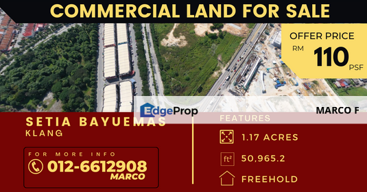 [ 1.17 Acres ] Bayuemas Klang Commercial Land For Sale, Selangor, Klang