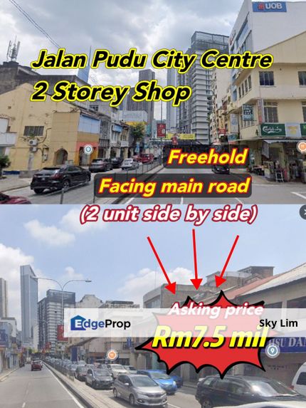 Jalan Pudu City Centre @ 2 Storey Shoplot ( 2unit )For Sale, Kuala Lumpur, KL City