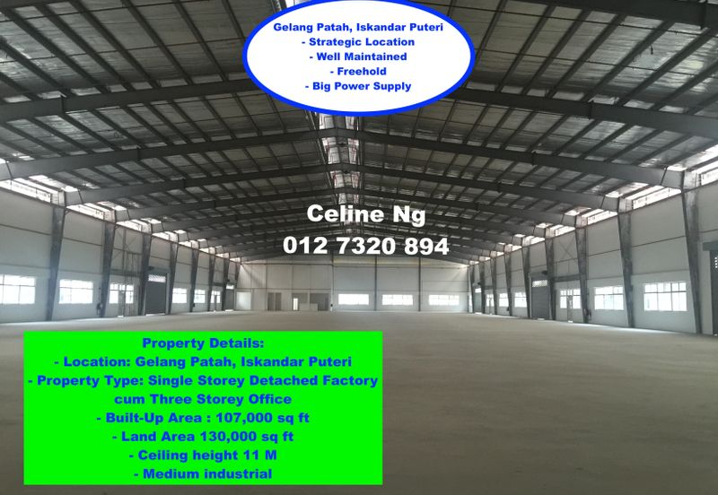 Detached Factory in Gelang Patah, Iskandar Puteri for Sale