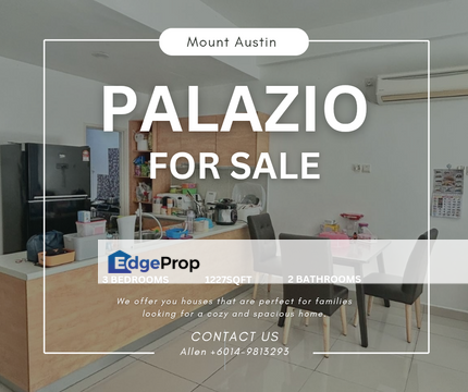 Palazio @ Mount Austin: Spacious 3-Bed Condo with 2 Car Parks & Bigger Balcony, Johor, Johor Bahru