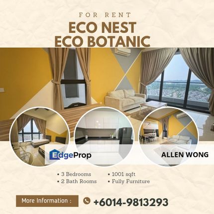 Eco Nest @ Eco Botanic for Rent – 3BR Renovated Unit, Fully Furnished, Johor, Nusajaya
