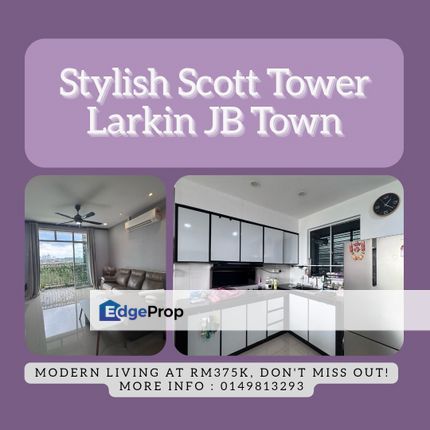 Scott Tower Larkin Condo – Middle Floor, South-Facing, Non-Bumi, RM375K, Johor, Johor Bahru