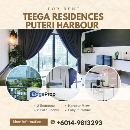 Teega Residence Tower B – 2BR Condo with Pool & Harbour View, Fully Furnished, Johor, Kota Iskandar
