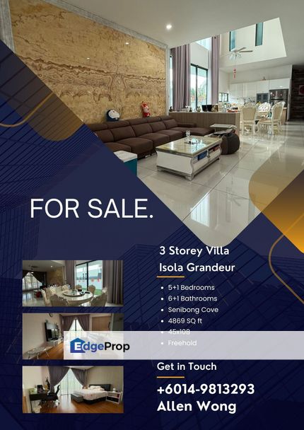Isola Grandeur @ Senibong Cove: Sprawling 4,869 sqft Villa, Renovated & Freehold, Johor, Masai