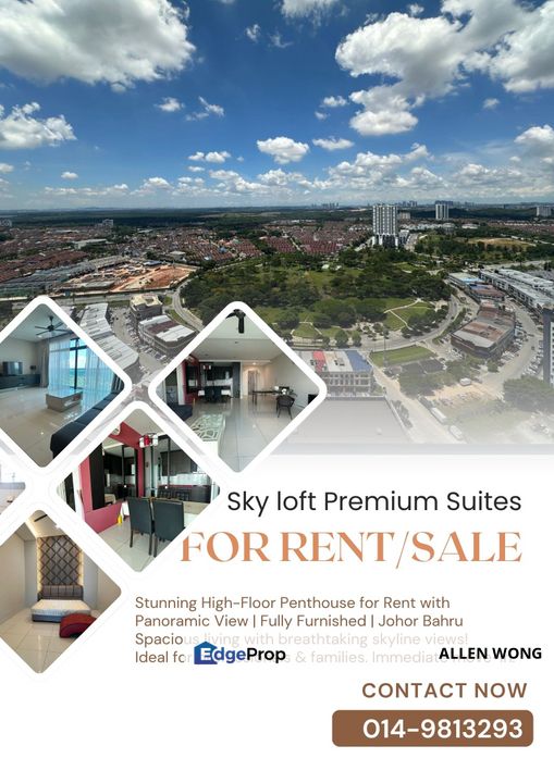 Sky Loft Premium Suites Penthouse (PH1) – 4+1BR, 2,575 sqft, Fully Renovated, For Sale RM1.38M / Rent RM6,800, Johor, Johor Bahru