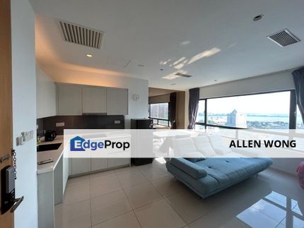 High-Floor Sea View! Partially Furnished 2-Bed Suasana Suites for Rent, Johor, Johor Bahru