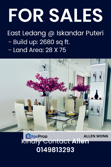 Prime East Ledang Home: 2,680 sq ft, Fully Furnished with Dry & Wet Kitchens, Johor, Nusajaya