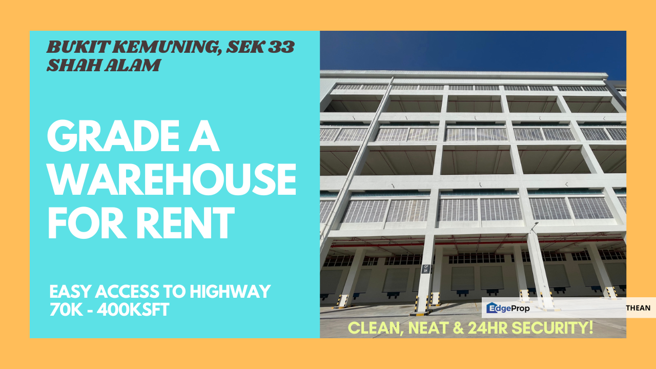 Grade A Warehouse in Shah Alam Section 33 Easy Access to Kesas Highway Kota Kemuning, Selangor, Shah Alam