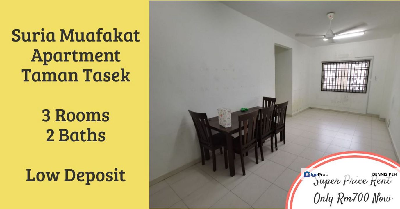 Tasek Apartment Low Deposit 3 Rooms For Rental Rm700 By Dennis Peh Edgeprop My