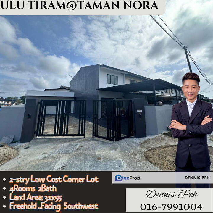 Taman Nora,Ulu Tiram 2stry Low Cost Corner Lot Renovated House For