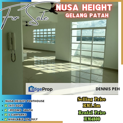 Nusa Height@Gelang Patah Penthouse For Rent & Sale, Johor, Gelang Patah