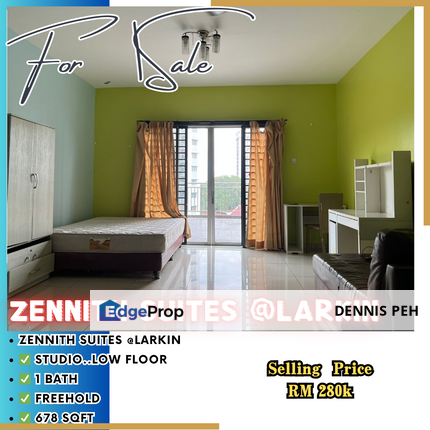 Zennith Suites @Larkin Studio Full Furnish For Sale, Johor, Johor Bahru